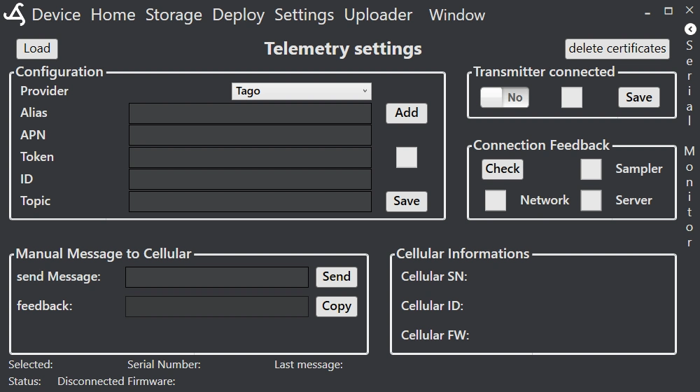 Telemetry settings