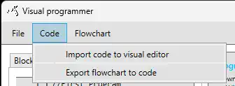SmartConfig2 Code menu used to generate program code