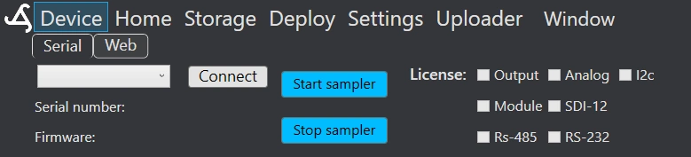 SmartConfig2.0 device menu USB connection