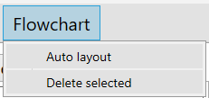 SmartConfig2 Visual Programmer Flowchart menu showing Auto layout and Delete selected