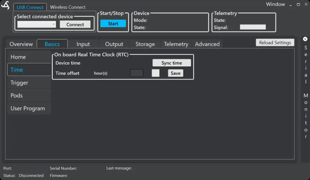 time settings