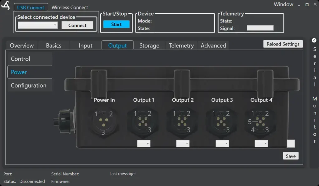 output power selection